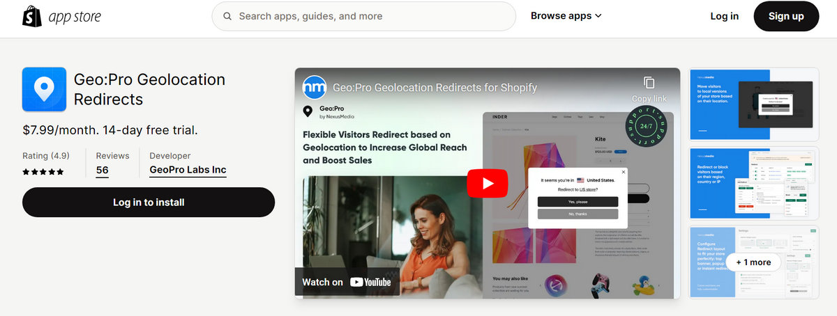 geopro geolocation redirects